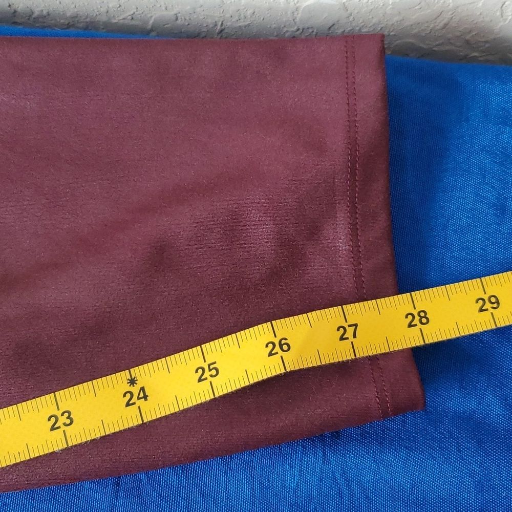 Simply Vera Vera Wang Faux Leather Leggings 2X 3X Maroon High Rise Plus - Picture 4 of 8